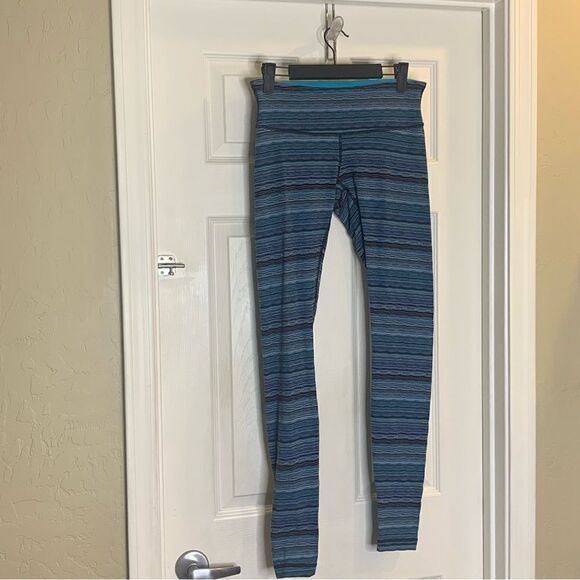 LULULEMON ATHLETICA Wunder Under Tight Space Dye Twist Naval Blue Peacock Size 6 - Picture 6 of 10